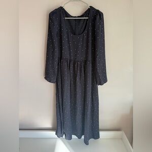 Madewell Navy Long Sleeve Dress with stars